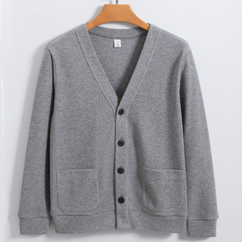 Washable Cotton V-neck Sweatshirt Men