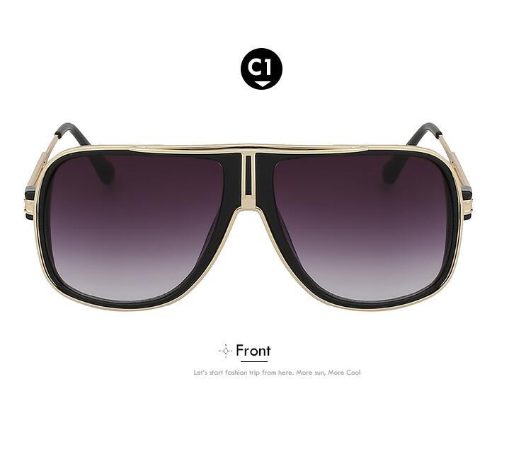 Men's Casual Style Summer Sunglasses Square Gold Oculos De Sol Masculino