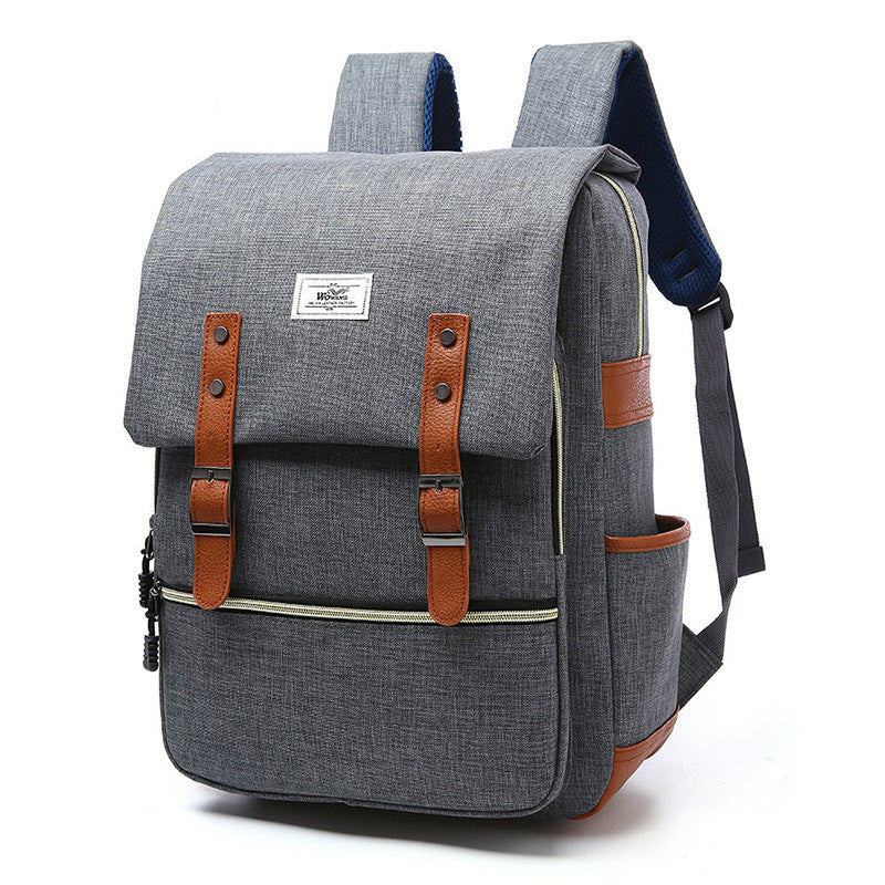 Men's Vintage Canvas Backpack School Bags Laptop Backpack With USB Charging Fashion Travel