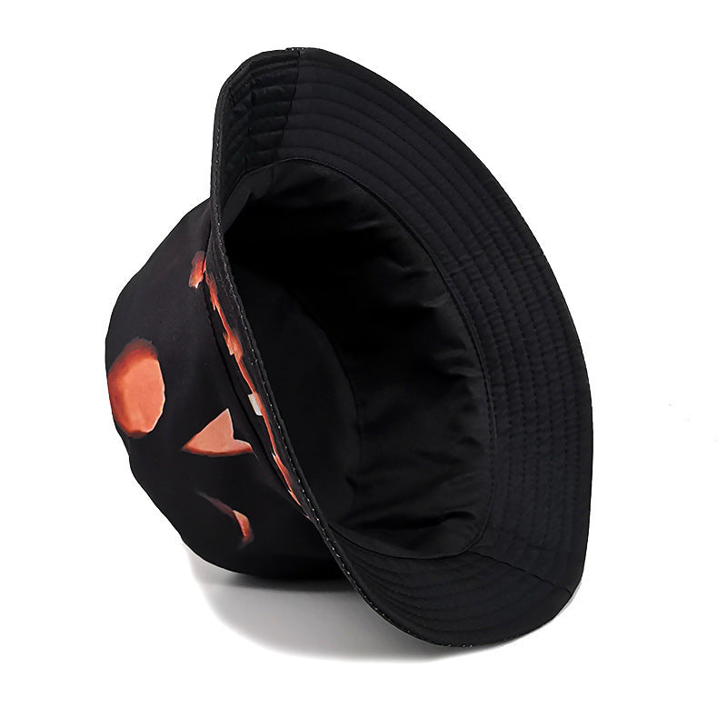 Halloween Creative Cartoon Pumpkin Grimace Printed Sun-Shade Fisherman Hat