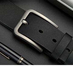 Men's Single-Layer Leather Perforated Belt