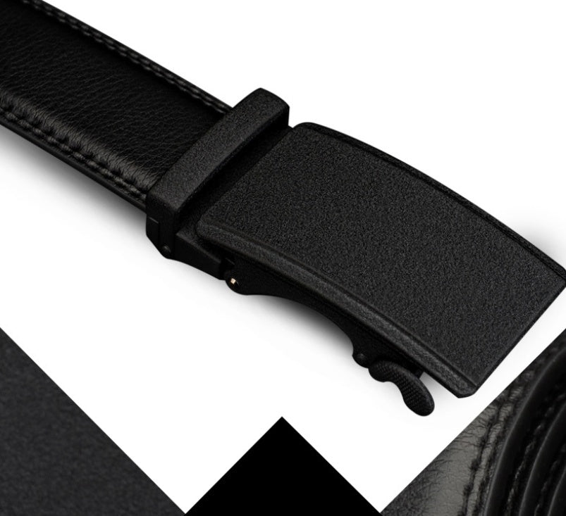 Automatic Business Buckle Two-layer Cowhide Belt Men