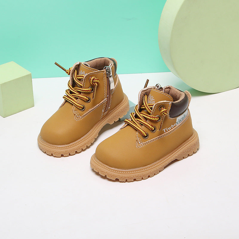 Baby Shoes Toddler Fall Boy Martin Boots Single Leather