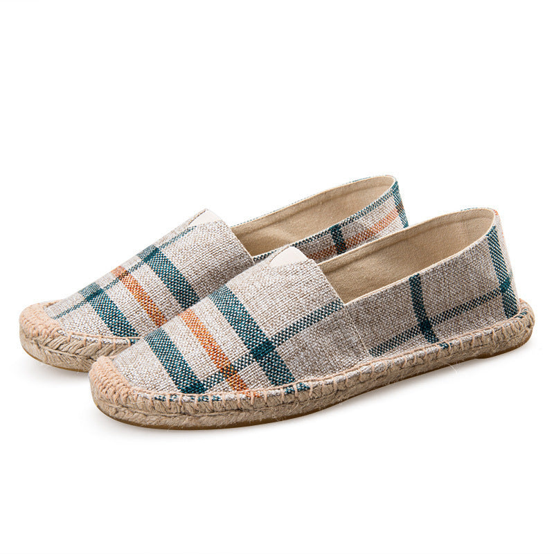 Men’s Summer Slip-On Fisherman Shoes – Casual Canvas Hemp Loafers