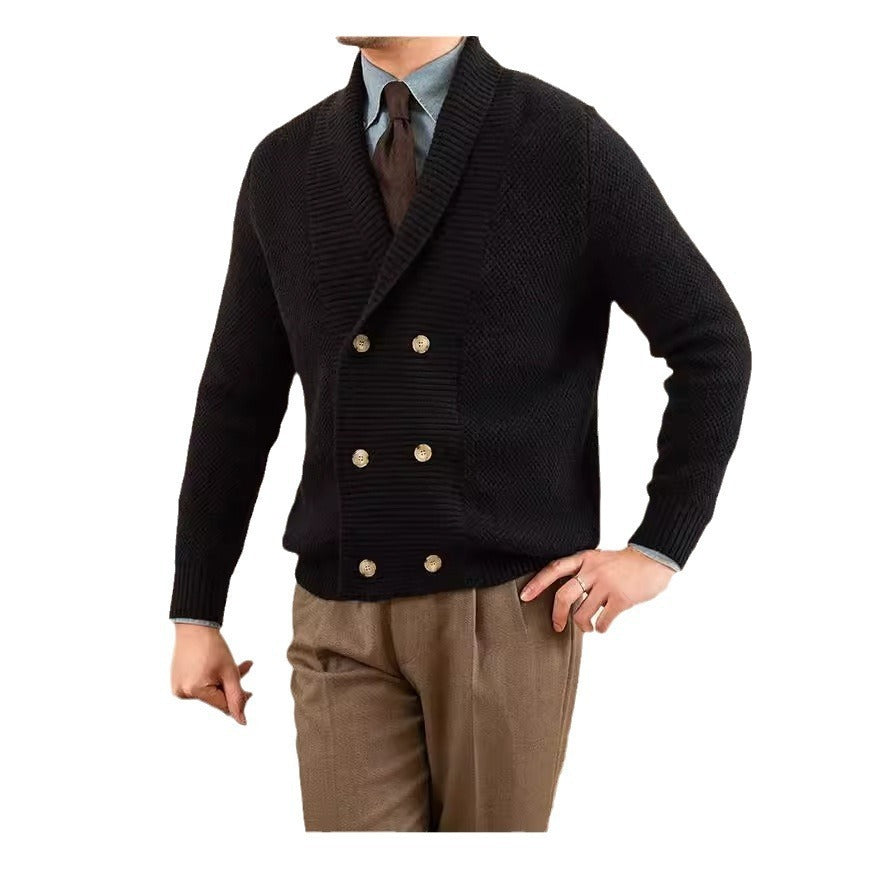 Men's Fall Winter Coat V-neck Sweater Trendy Simple