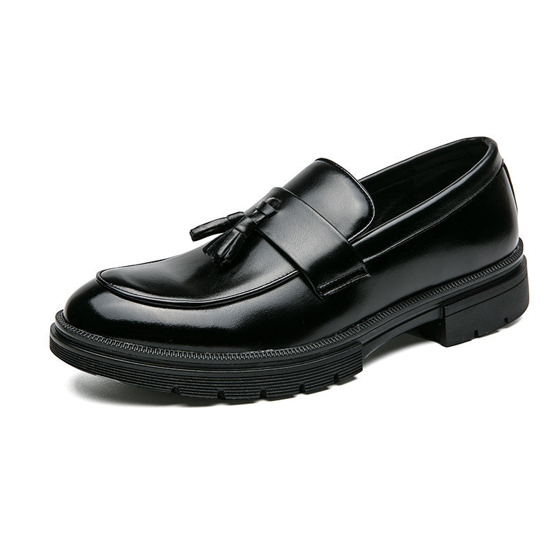 Men's Spring Autumn Brogue Leather Loafers – Business Formal Dress Shoes