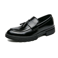 Men's Spring Autumn Brogue Leather Loafers – Business Formal Dress Shoes