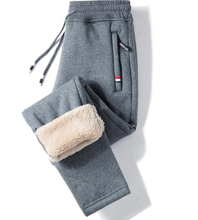 Lamb Cashmere Thickened Casual Straight Pants For Men
