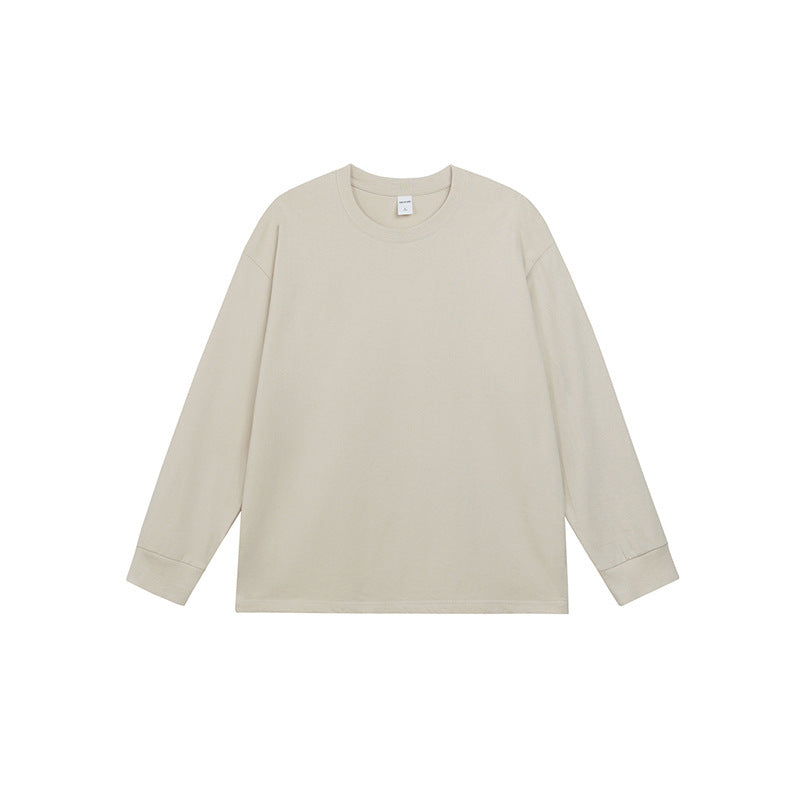 Men's Simple Solid Color Pure Cotton Long Sleeved T-shirt