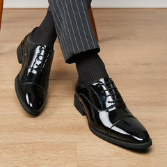 Men’s Patent Leather Oxford Shoes – Business Formal Style