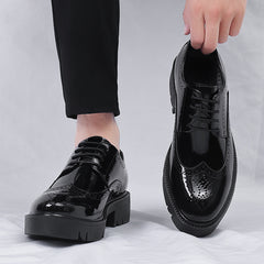Men's Comfortable Brogue Leather Dress Shoes – Carved Formal Style