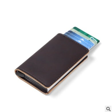 PU Automatic RFID Multi-Function Card Holder