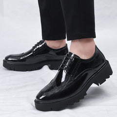 Men's Comfortable Brogue Leather Dress Shoes – Carved Formal Style