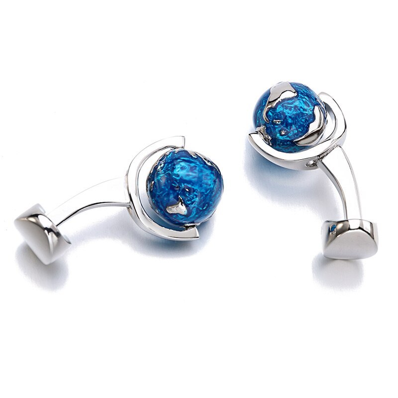 Fashionable Formal Earth Rotatable Cufflinks