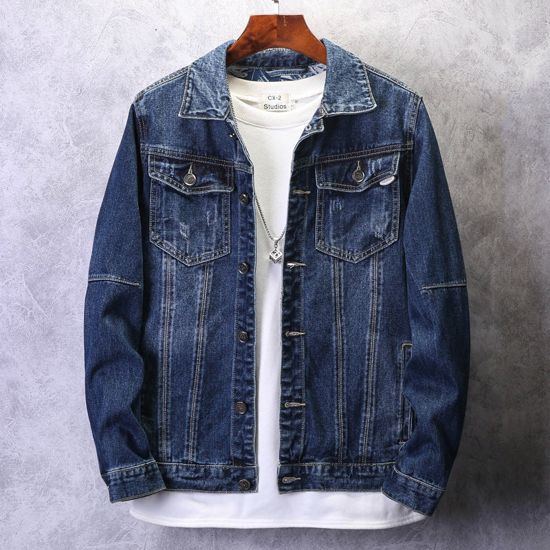 Men's Casual Ripped Denim Jacket