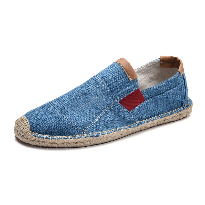 Handmade Straw & Canvas Shoes – Casual Breathable Men’s Footwear