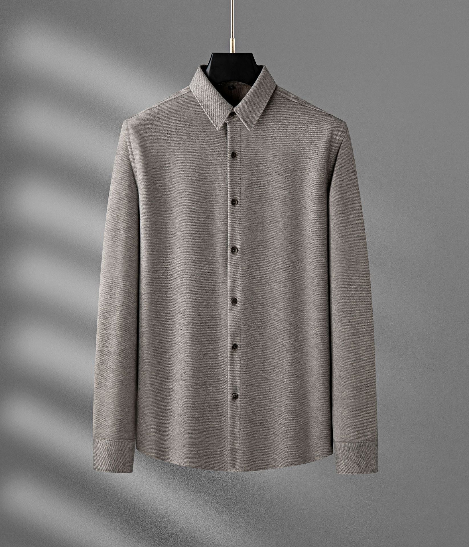 Thick Warm Woolen Long-Sleeved Shirt For Men