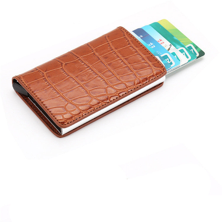PU Automatic RFID Multi-Function Card Holder