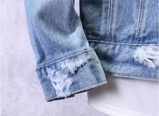 Men's Casual Ripped Denim Jacket