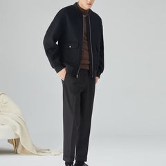 Baseball Collar Double-Sided Woolen Jacket For Men