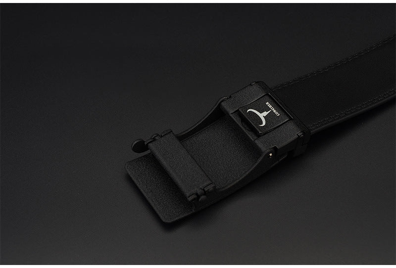 Automatic Business Buckle Two-layer Cowhide Belt Men