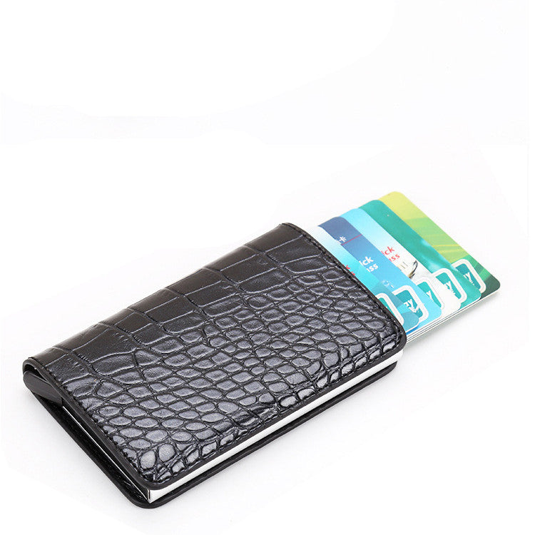 PU Automatic RFID Multi-Function Card Holder
