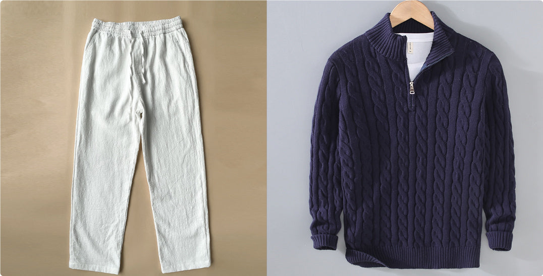 Men's Loose Zip Pullover Knitting Sweater Coat