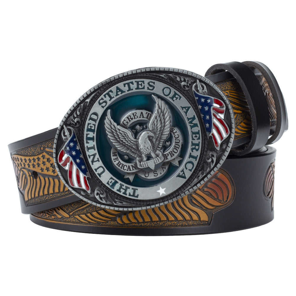 Eagle Buckle Cowhide Men's Casual Belt Leisure Fashion Clothing Accessories