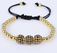 Ball Beads Braiding Macrame Bracelet For Men's Jewelry