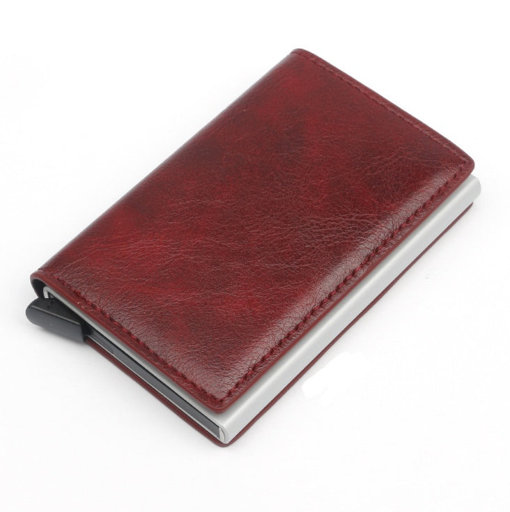 PU Automatic RFID Multi-Function Card Holder