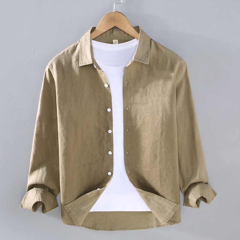 Pure Linen Men's Shirt All-matching Clothes Tide