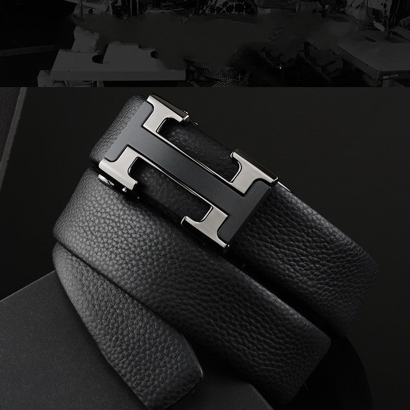 Automatic Buckle Leather Belt For Men
