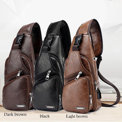 Men's USB Charging Bag Men Chest Bag Shoulder Bag Travel Bag