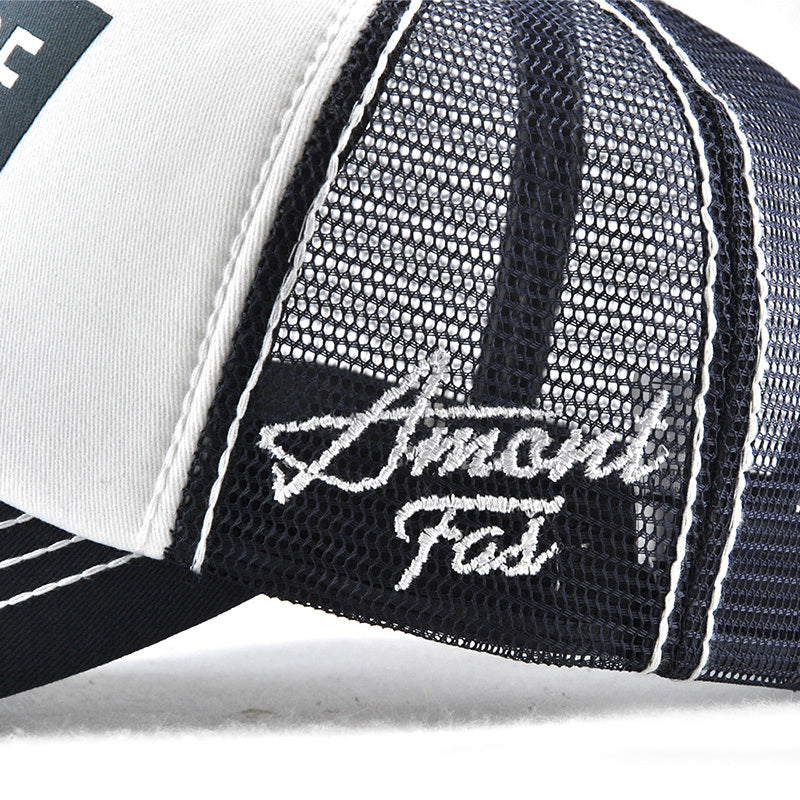 Trucker Mesh Baseball Cap – Stylish Embroidered Letter Print Hat For Men