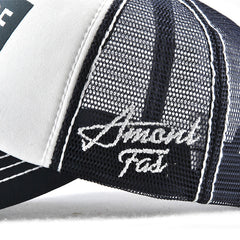 Trucker Mesh Baseball Cap – Stylish Embroidered Letter Print Hat For Men