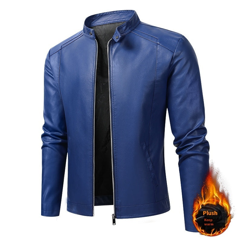 Men's Slim Casual Leather Jacket Motorcycle