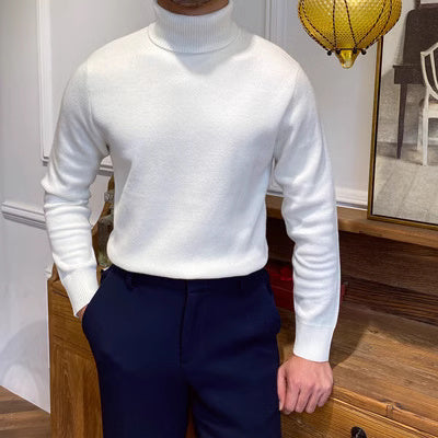 Winter Pullover Keep Warm Knitted Mock Neck Sweater