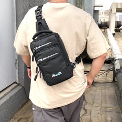 Multifunction Bags For Men Nylon Backpack Crossbody Shoulder Bag With USB Charging