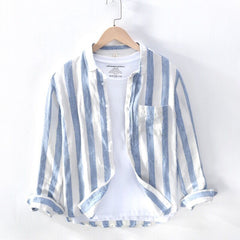 Spring And Summer Thin Youth Long Sleeve Men's Hong Kong Style Shirt