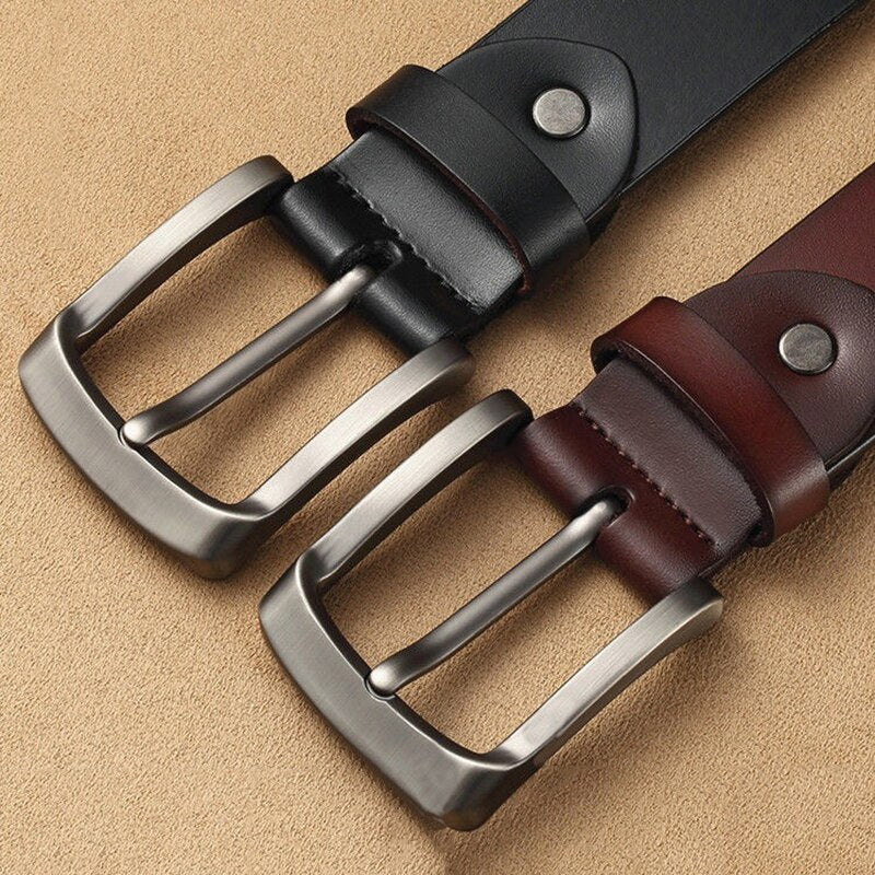 Pure Leather Pin Buckle Belt For Men