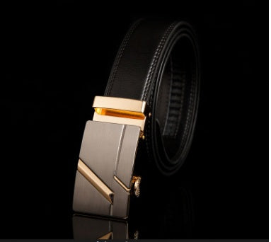 Men's Leather Business Belt With Buckle