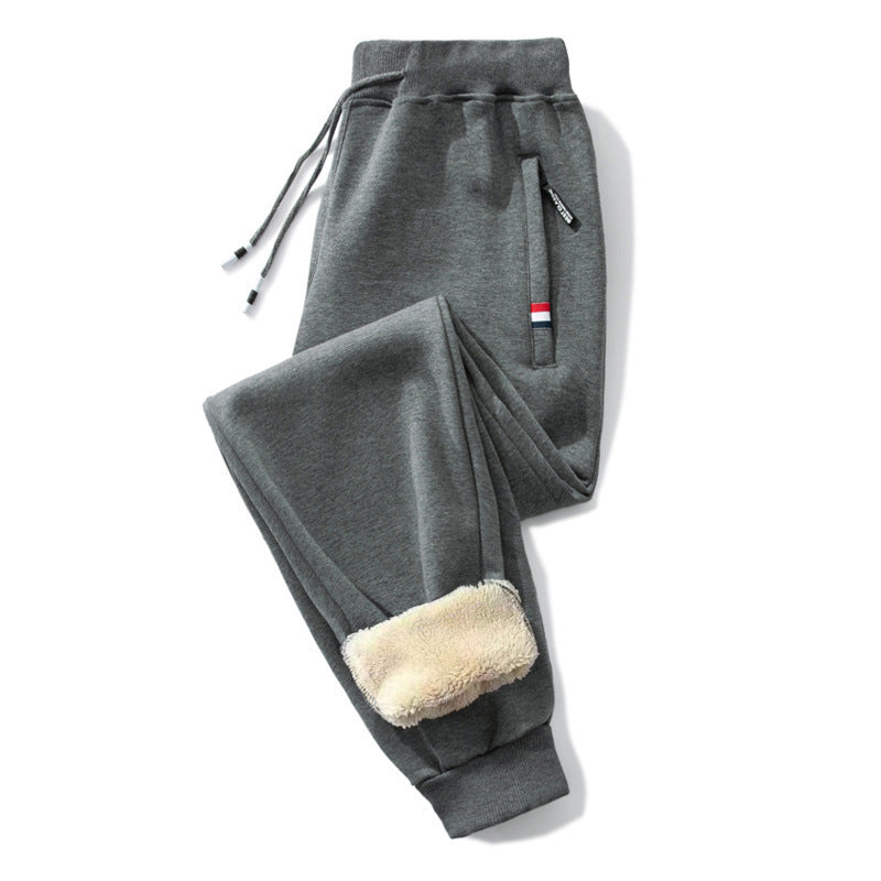 Lamb Cashmere Thickened Casual Straight Pants For Men