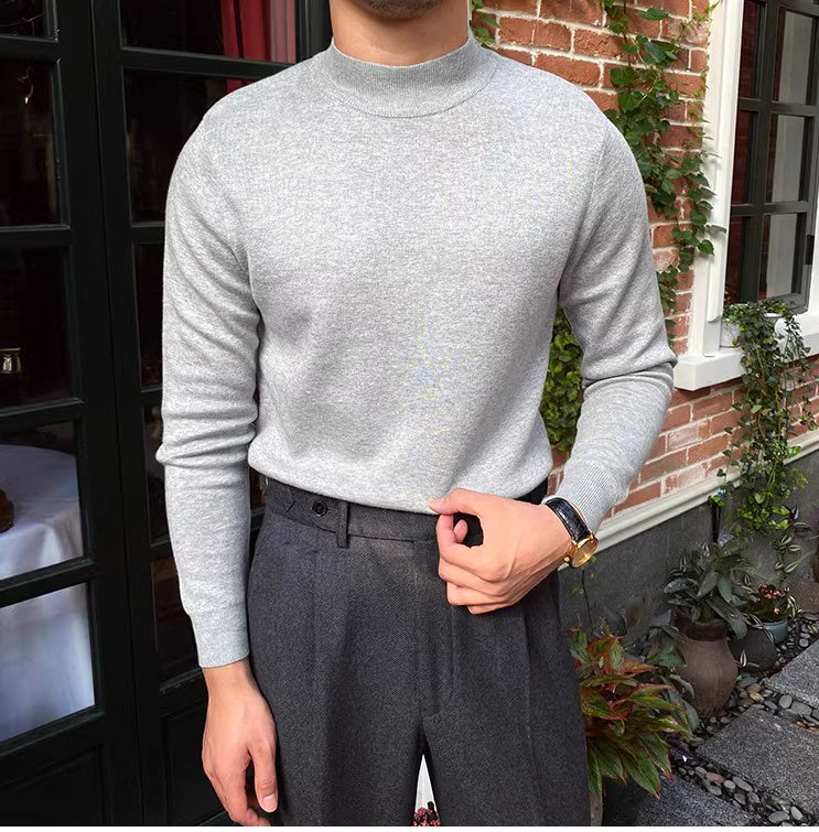 Winter Pullover Keep Warm Knitted Mock Neck Sweater