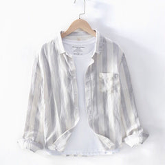 Spring And Summer Thin Youth Long Sleeve Men's Hong Kong Style Shirt