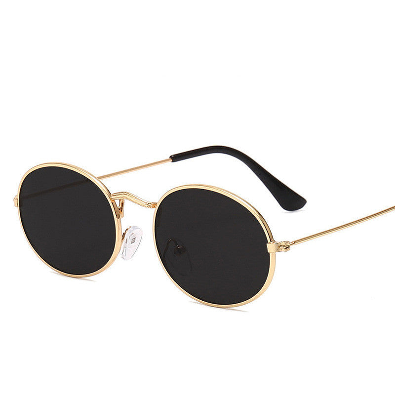 New Trend Retro Round Frame Men's Fashion Sunglasses Metal Water Drop Oval Sunglasses