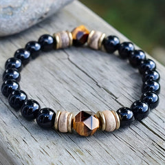 Tigereye Cut Obsidian Luxury Style Bracelet For Men