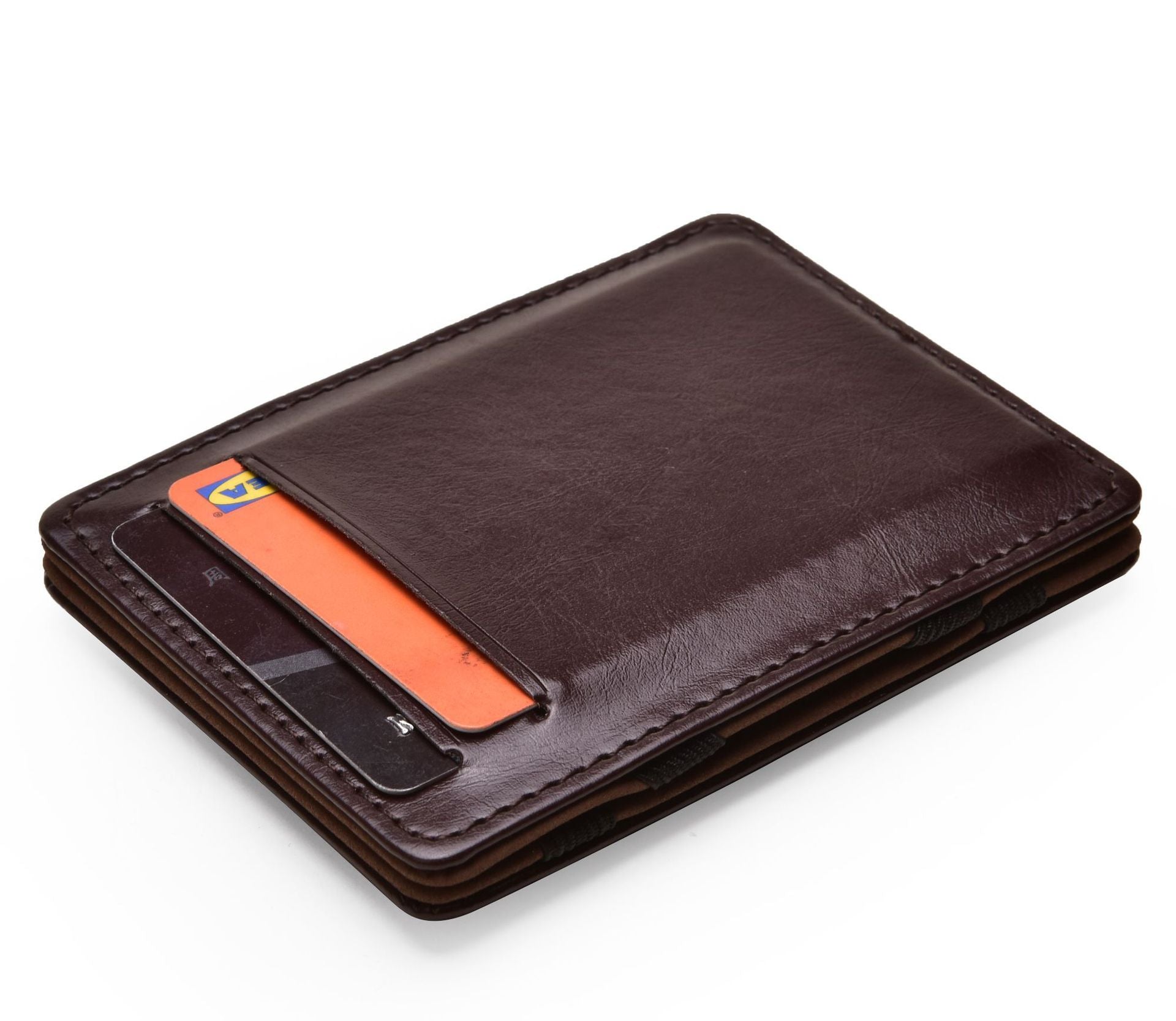 Flip PU Magic Business Card Holder Wallet For Men