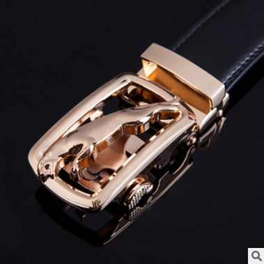 Men's Leather Business Belt With Buckle