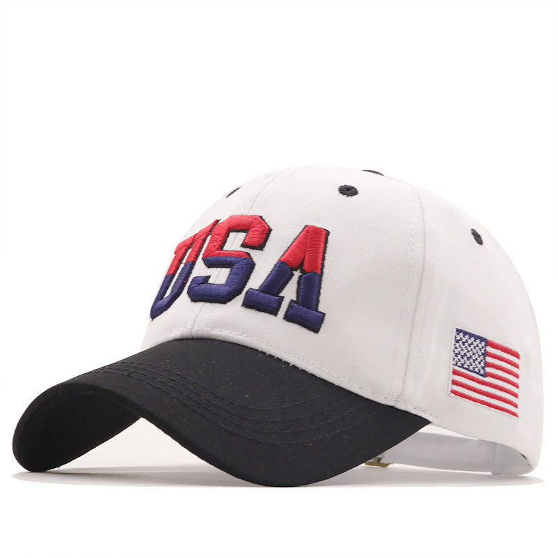 USA Embroidery Baseball Cap Couple Outdoor Hat