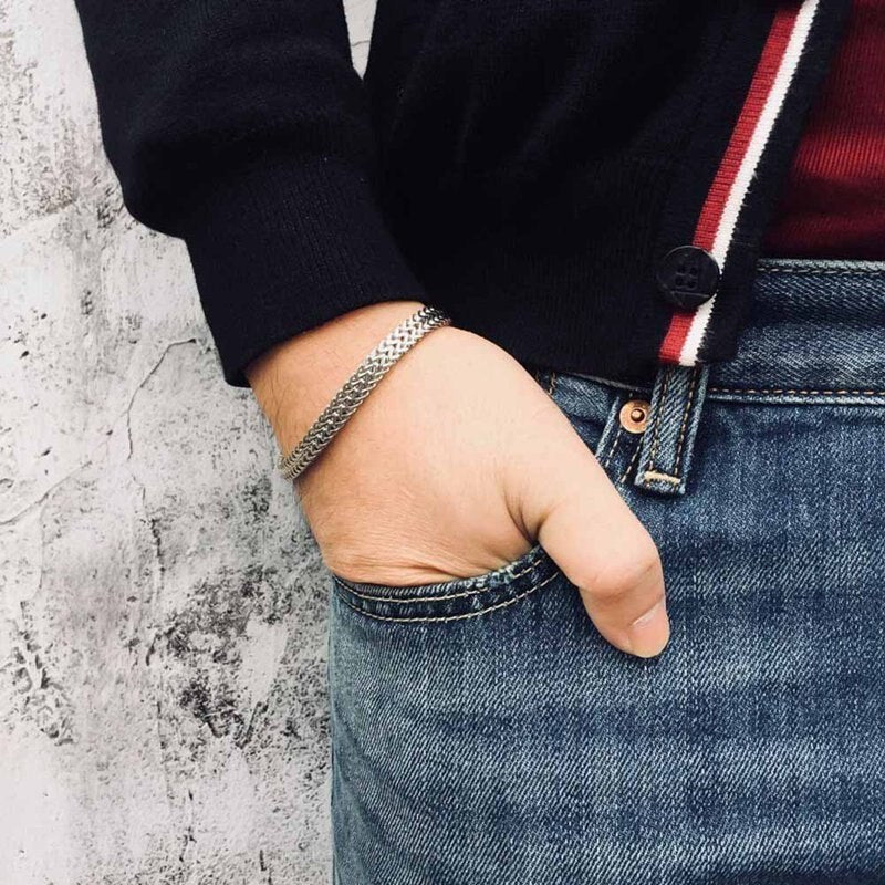 Stylish Stainless Steel Chain Bracelet For Men's Charm